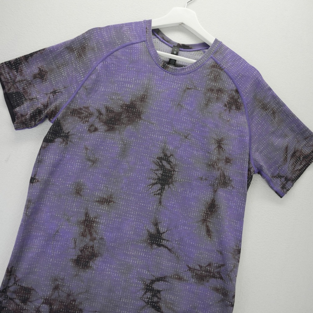 Lululemon Metal Vent Tech Tee M Petrol Purple Black Granite Marble Dye Shirt SS